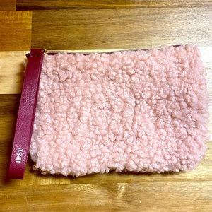 IPSY Women’s Light Maroon/Pink Fuzzy Wristlet Bag